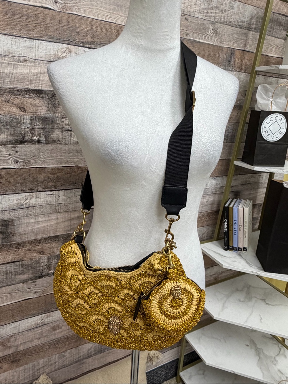 Kurt Geiger London Gold Metallic Crossbody OS - Picture 2 of 8
